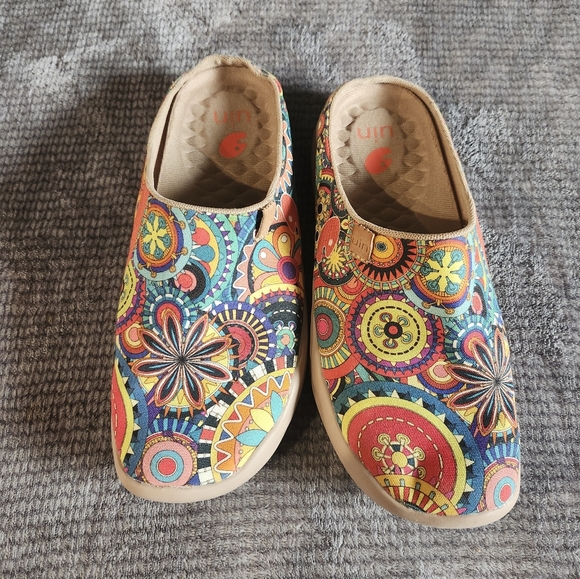 UIN Women's Blossom Malaga Women  Multi Sz 7 Clog Slides Art Deco Cottage Core, - Picture 8 of 10